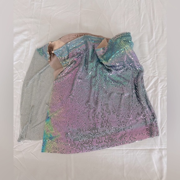 NWT Poster girl micro wrap iridescent chain mail skirt! ❤️ - Picture 2 of 6